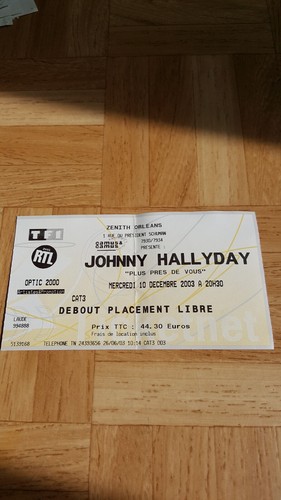 Billet concert johnny - de,