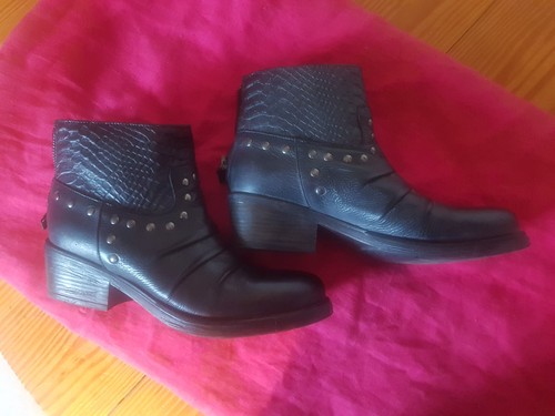 Bottines noires biker - , rock