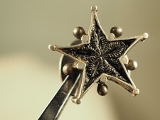 BOUTON DE COL ANCIEN ETOILE DE ST VINCENT PENTACRINE SILVER ANTIQUE BUTTON