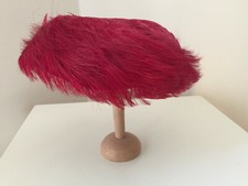 Ancien Chapeau bibi plume rose 1920/40