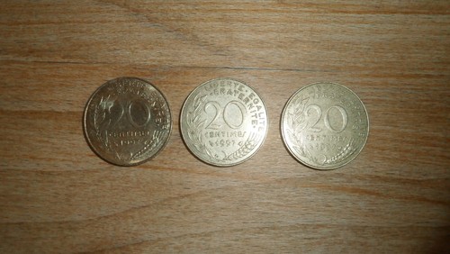 Lot pièces 20 centimes - lot,