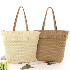 Sac Cabas Paille Beige Foncé