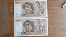 Rare Suite De 2 Billet De 100 Francs Delacroix De 1978 Alf. V2
