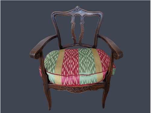 Fauteuil bois massif style - en,