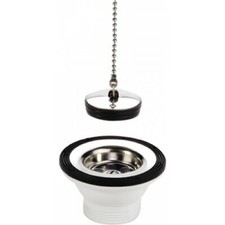 Bonde à bouchon chainette pour évier inox - 0204014 NICOLL