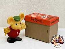 Jouet remontoir vintage Showa Era Topo Gigio en étain et figurine en vinyle s...