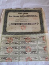 Ancien certificat d'actions actions obligations Berot frères Pyrénées laine 1924