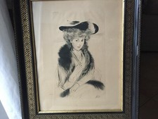 Paul César HELLEU (1959-1927) Elégante Gravure signée Beau cadre Napoléon III