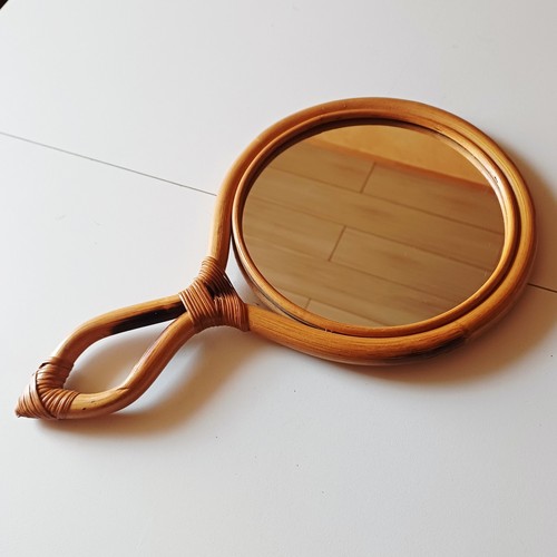 Petit miroir main rotin - petit, en