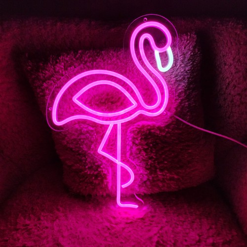 Néon led flamant rose - led,