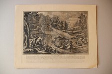 Retirage XIXe d'une gravure de RIDINGER (XVIIIe). " La chasse dans l'eau....."