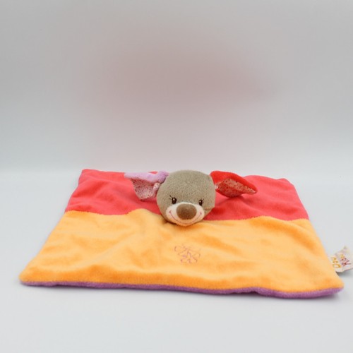 Doudou plat chien lapin rouge
