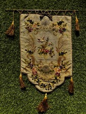 Bannière décorative de château XIXe siècle tissu textile ancien antique tissus