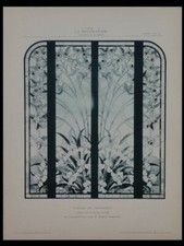 VITRAIL ART NOUVEAU, FLEURS - PLANCHE 1902 - EMILE LUXFER, ARSENE HERBINIER