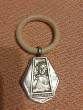 Ancien hochet bébé ange signé dardaillon sois bien sage argent 