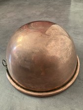 cul de poule cuivre ancien 28cm diametre haut interieur 18cm hauteur avec anneau