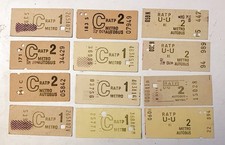 Lot de 12 tickets anciens RATP métro parisien