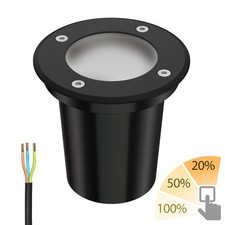 Luminaire encastré de sol BOLI pour l'extérieur IP67 noir givré rond 108mm Ø