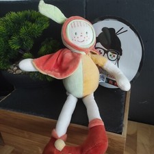 Doudou Poupee  lutin feuille orange vert jaune Moulin Roty #geektradedoudou