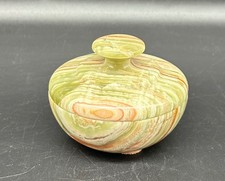 Boîte À Couvercle En Agate Onyx Fait Main 9,6 De Diamètre