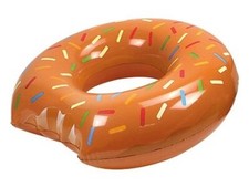 Bouée géante donut marron Ø 119 cm ; centre Ø 46 cm - Jeu piscine, mer