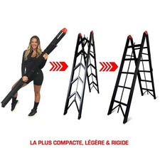 Escabeau pliant Woerther 1m80 ou 2m10, système de pliage accordéion