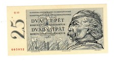 CZECHOSLOVAKIA Billet 25 KORUN