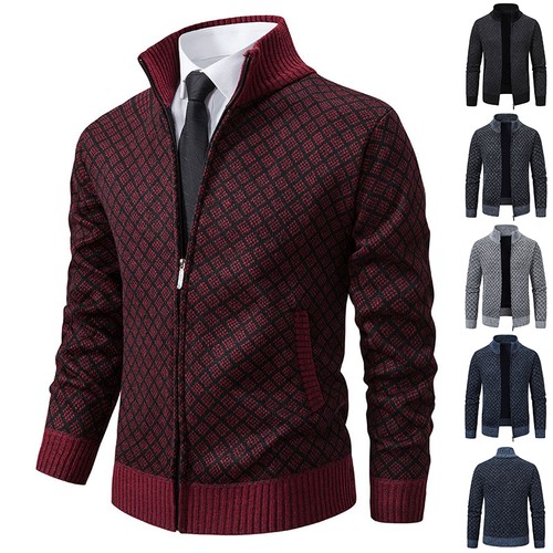 Men plaid knit - plaid,