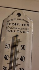 ancienne plaque émaillee thermometre Ecoiffier, optique lunetterie, Toulouse