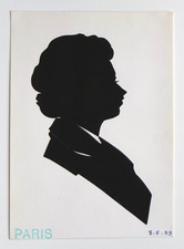 Silhouette ombre chinoise découpée papier femme - Paris, 1959