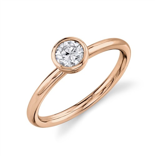 14k rose diamant rond bague - diamant,