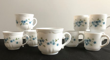 Tasses à café  Arcopal Veronica fleurs de Myosotis Vintage TBE (lot de 9)