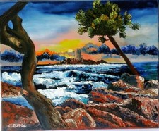 tableau huile au couteau