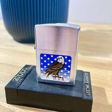 Briquet Zippo Vintage "Eagle USA" - Aigle et Drapeau Américain - Made in USA -
