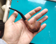 Vintage Pipe a Fumer coudé Bois 1970 annoté logo W entourée