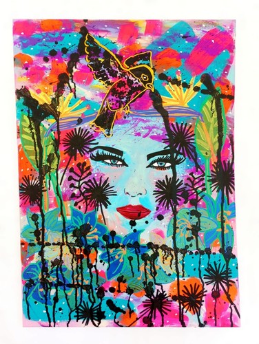 Tableau abstrait coloré - ,