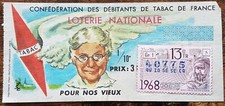 Billet de loterie nationale 1968 13e tranche Groupe 1 - POUR NOS VIEUX - 1/10