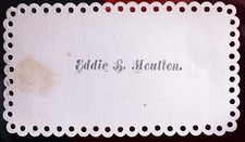1880's EDDIE B. MOULTON VISITING CARD Massachusetts ANTIQUE VICTORIAN VINTAGE