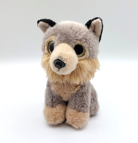 Peluche chien husky - gris, beige