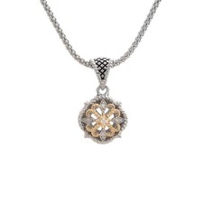Andrea Candela 18k Or & Argent Diamant Vintage Style Câble Pendentif ACP297/04