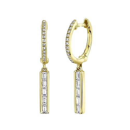 14k jaune diamants baguette - 14k, or