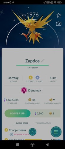Shiny dynamax zapdos - dynamax,