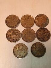 8 pièces de 10 francs coq G