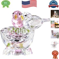 Elegant 3.3'' Crystal Bird Art