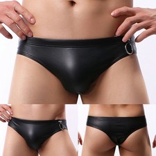 Sous vêtement string stretch sissy simili cuir jockstrap simili cuir spectacle