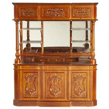 Maison De Poupée Victorienne Bar Autonome Carré JBM Meubles En Noyer 1:12
