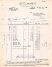941 FACTURE  CIMA WALLUT LYON - M.GRENON SAINT AMAND CHER