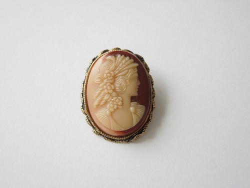 Broche vintage visage femme - broche,