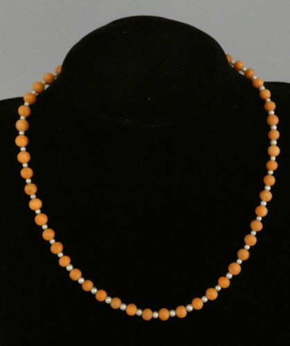 Collier perles corail avec - collier,