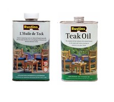 Rustins Teak Oil - Huile de Teck pour bois - fini Satiné Incolore - 500ML